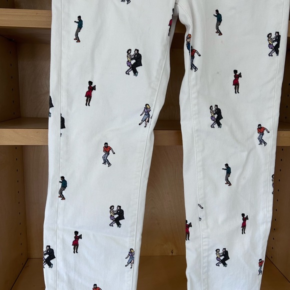 White Dance Print Jeans - Picture 6 of 10